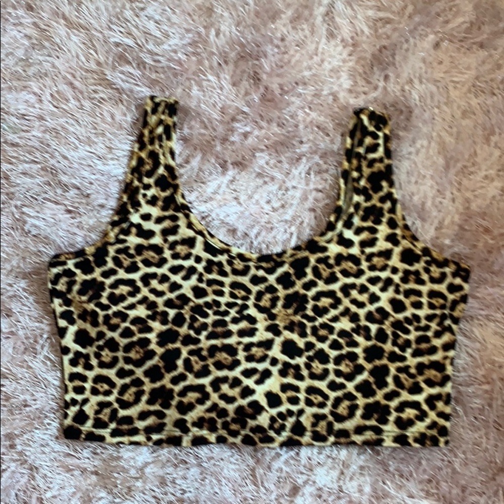 G by Guess cropped leopard tank top